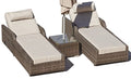 212 Main 3-Piece Brown Outdoor Arm Chaise Lounge Set with Cushions 78 x 29 x 35 in.