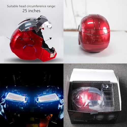 fehfuek Iron-Man Mark 5 Electronic Helmet Silver with Voice Control & LED Eyes