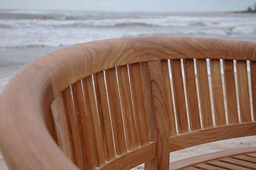 Anderson Teak Curve 3 Seater Bench Extra Thick Wood Teak Natural