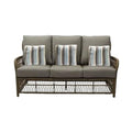 Four Seasons Courtyard Positano 3 Seater All Weather Wicker Loveseat Beige