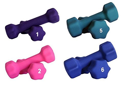 Ader Sporting Goods Neoprene Dumbbell Set with Rack 1-25lb 12prs