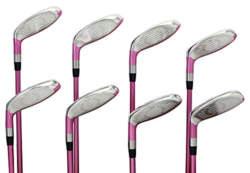 Majek Pink Senior Ladies Golf Hybrids Irons Set Ultra Light Weight Forgiving Fuchsia Woman - Pink