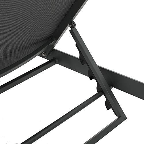 Christopher Knight Home Coral Bay Outdoor Aluminum Chaise Lounge Set, 4-Pcs, Grey/Dark Grey