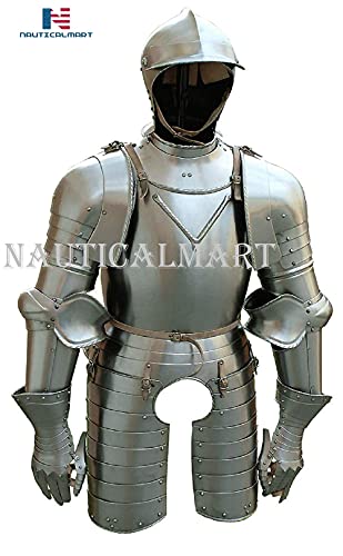 NauticalMart Medieval Knight Suit of Armor Costume Silver