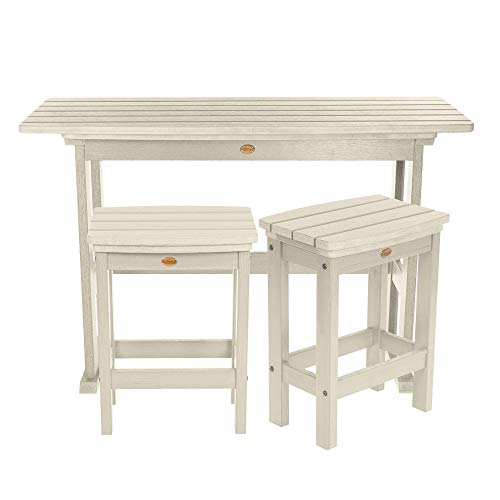Highwood Lehigh 3pc Counter Height Balcony Dining Set Whitewash