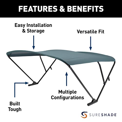 SureShade Power Pontoon Bimini Top Green
