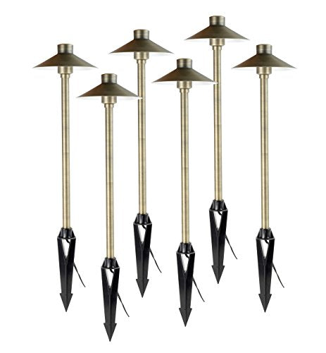 Aquascape Path and Area LED Landscape Light 6-Pack Antique Bronze Brown
