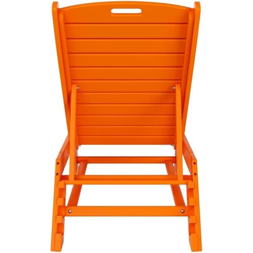 Costaelm Paradise 3-Piece Set Adjustable Adirondack Chaise Lounges with Side Table Orange