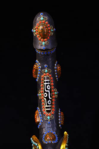 Generic Tibetan Temple Meteorite Mosaic Dzi Beads 11" 1