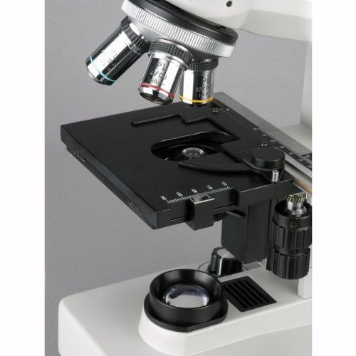 AmScope 40X-1000X Two Light Metallurgical Microscope with 1.3MP Digital Camera Blue