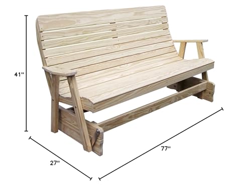 Furniture Barn USA Pressure Treated Pine 6' Highback Glider Unfinished