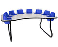 Toddler Tables Brand 8-Seat Toddler Table 27" Glace Top Blue Seats Black T-Mold