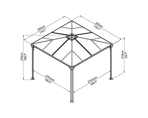 Palram Canopia Palermo 3000 10x10 Gazebo Gray