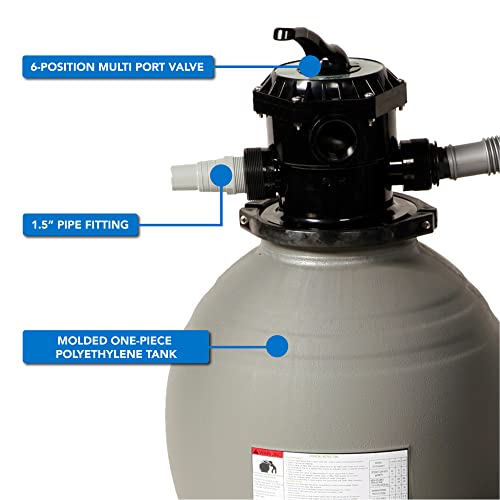 Blue Wave 22-Inch Sand Filter System with 1-1/2 HP Pump Black