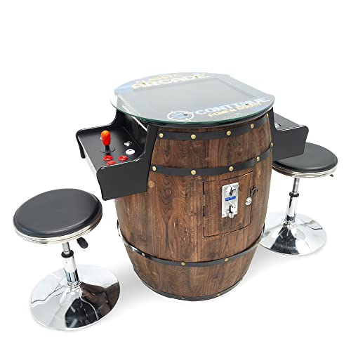 Creative Outdoor Distributor Wine Barrel Pub Arcade Machine 2 Player 412 Games Woodgrain