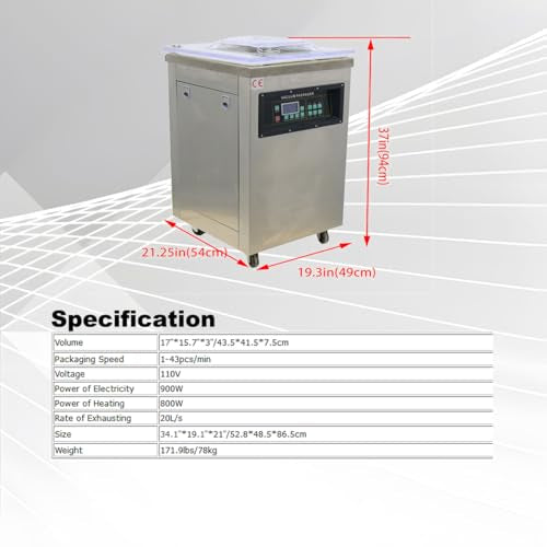 Banfluxion 110V Single Chamber Vacuum Packaging Machine 900W Silver