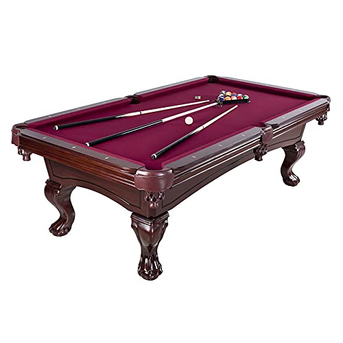 Hathaway Augusta 8-ft Pool Table with Burgundy Felt - Mahogany Finish