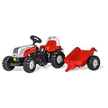 ROLLY TOYS Schneider rollyKid Steyr Tractor with Roll-Over Bar and Trailer 120cm