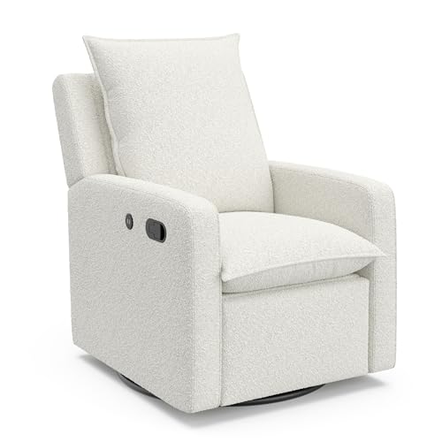 Storkcraft Timeless Recliner Glider with USB Ivory Boucle