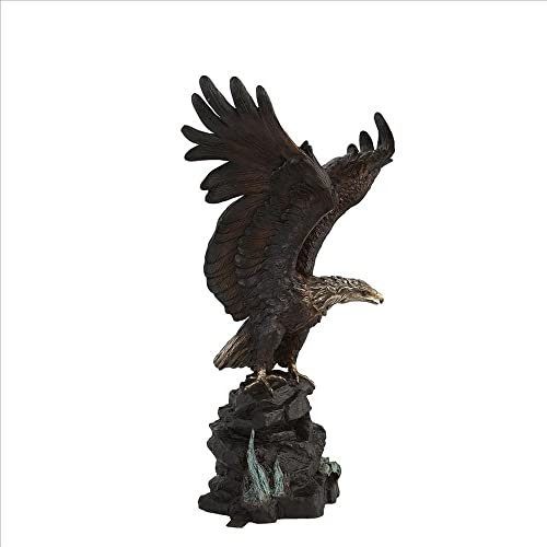 Design Toscano Strength and Patriotism Bald Eagle Cast Bronze Garden Statue Two Tone Bronze & Verdigris