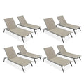 Ostrich Princeton Heavy Duty Outdoor Chaise Lounge Chairs with Back Wheels Tan/Taupe (8 Pack)