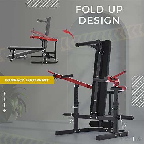 PRODCA Weight Chest Press Bench 11 Adjustable Positions Home Gym Equipment Red
