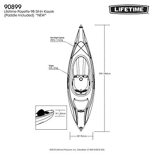 Lifetime 90899 Payette 98 Sit-in Kayak Orange