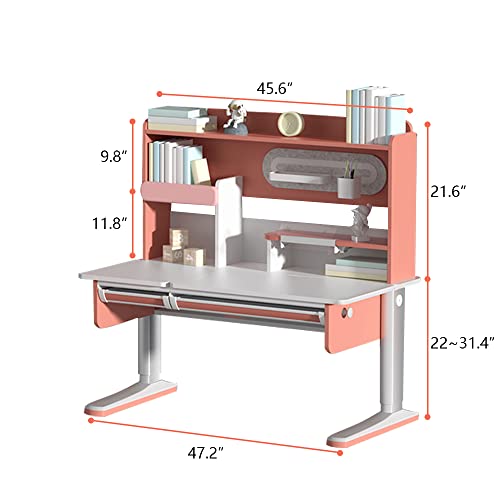 FCD Adjustable Height Ergonomic Kids Study Desk Red
