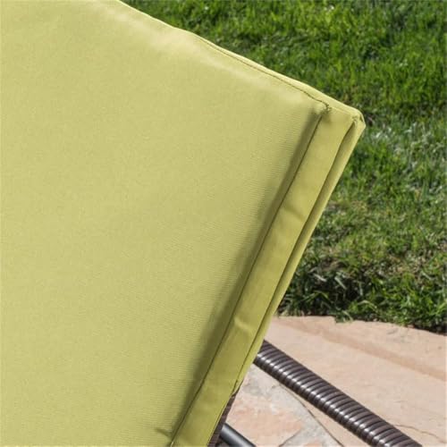 Noble House Jamaica Multi-Brown Wicker Chaise Lounge with Green Cushion (Set of 4)