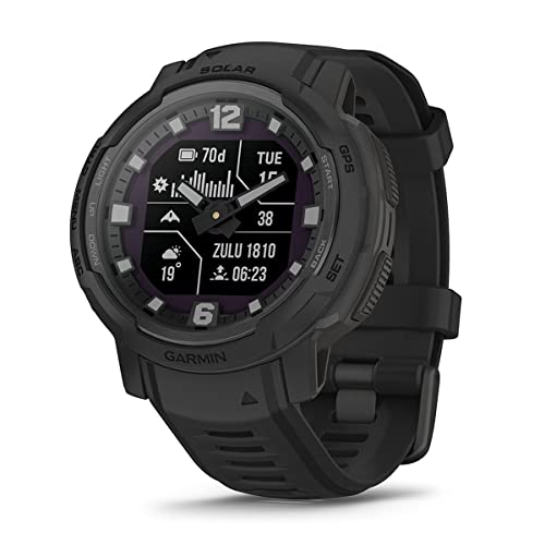 PlayBetter Garmin Instinct Crossover Solar Tactical Hybrid Smart Watch Black