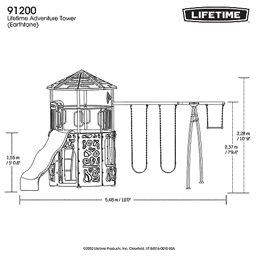 Lifetime Adventure Tower Swing Set Playset Earthtone