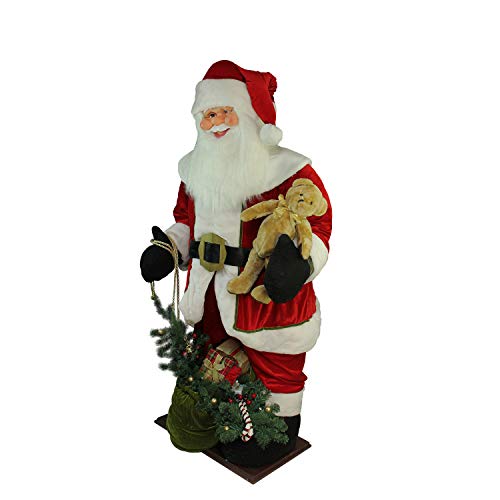 Northlight 6' Inflatable LED Lighted Musical Santa Claus Christmas Figure with Gift Bag Red