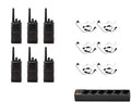 SR-Moto Motorola RMU2080 UHF 2W 8-Channel Two-Way Radio with Headset & Charger 6-Pack