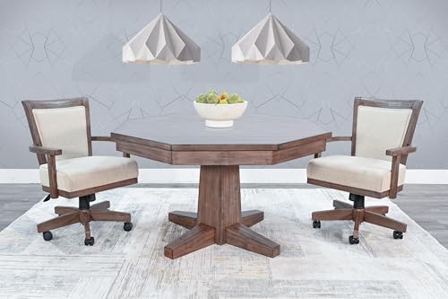 Empire USA Blaze Poker & Dining Table Set with 6 Game Chairs Alpine Grey Smokehouse