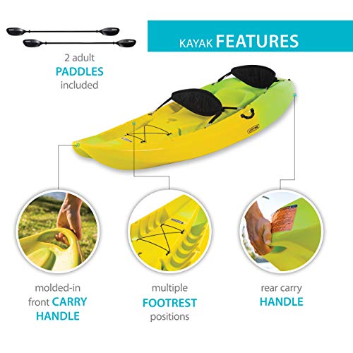 Lifetime Manta 100 Tandem Kayak with Paddles Yellow/Lime 10-Foot