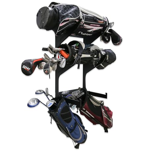 TRAPSKI Golf Bag Wall Rack Storage Organizer Black