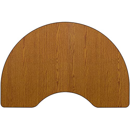 Flash Furniture Wren Mobile Kidney Oak Activity Table Height Adjustable