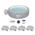 Bestway Coleman Sicily AirJet Inflatable Hot Tub with EnergySense Cover & 4 SaluSpa Seats, Gray
