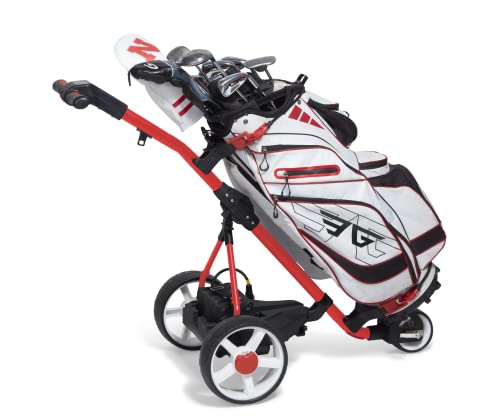 Super E Caddy The Weekender 3-Wheel Electric Golf Cart Lightweight Portable Folding Electric Golf Push Cart Red