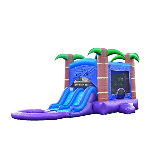 HERO KIDDO Enchanted Forest Bounce House Water Slide with Pool
