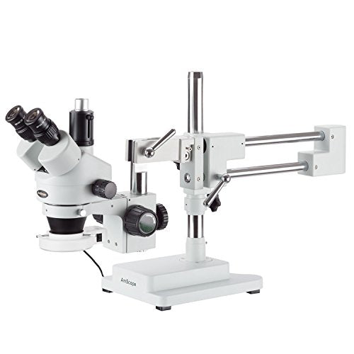 AmScope Professional Trinocular Stereo Zoom Microscope WH10x Eyepieces 7X-45X Magnification
