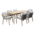 Pemberly Row 7-Piece Modern Acacia Wood Dining Set Gray