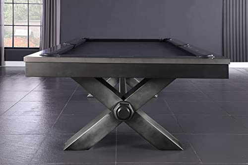 Empire USA Plank & Hide - Vox Billiard Pool Table Charcoal Powder Coat with Electric Blue