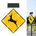 Generic 24" Solar Powered LED Flashing Deer Crossing Sign Yellow