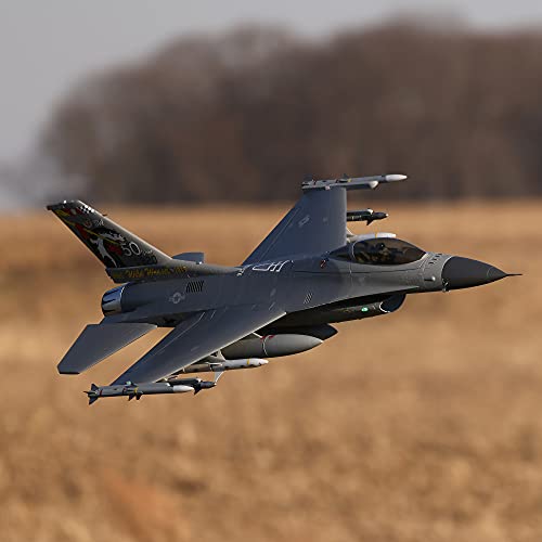 E-flite RC Airplane F-16 Falcon 80mm EDF Jet BNF Basic Gray