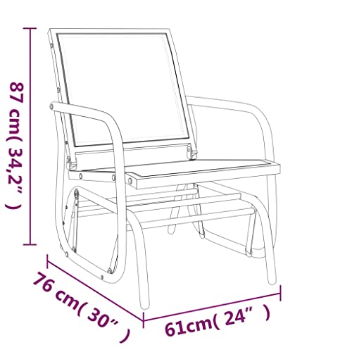 Xinxinxiang 3 Piece Garden Glider Set Outdoor Patio Furniture Black Textilene and Steel