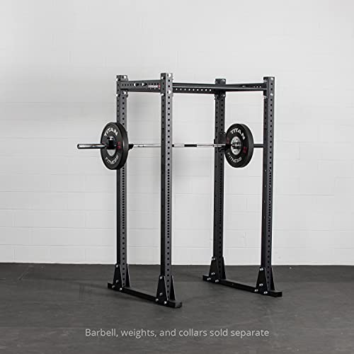Titan Fitness Flat Foot Power Rack X-3 Series 82-in. H 30-in. D with 4 Weight Plate Holders Black