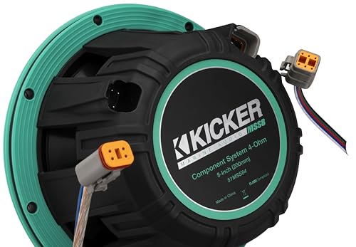 KICKER 51MSS84 MSS 8-Inch Premium Marine 4-Ohm LED Component System Pair