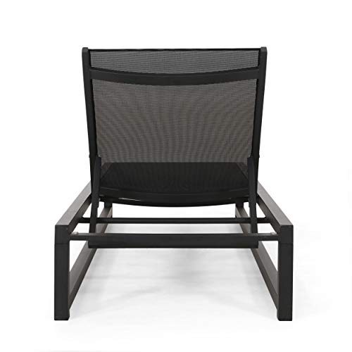 Christopher Knight Home Vivian Outdoor Aluminum Chaise Lounge Set of 2 Black