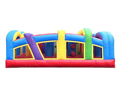 Pogo Bounce House Crossover Rainbow Inflatable Obstacle Course 19.5x8x7.5 Ft